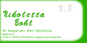 nikoletta bohl business card